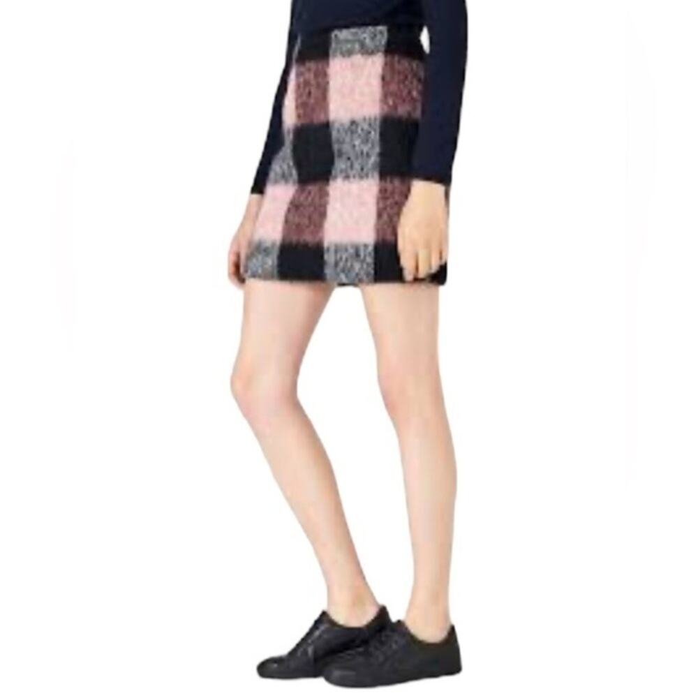 Hallhuber English Mini Skirt Women’s Size 8 Soft Brushed Finish Pink Black Lined
